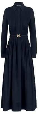Oscar De La Renta, Bow Belt Cotton Stretch Twill Dress
