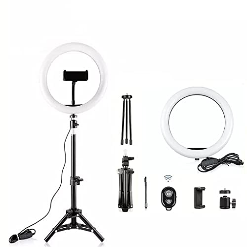 BJH Fülllicht Ringlicht 12 Zoll Ringlampe Dimmbar USB Bluetooth mit Stativ für Studiofotografie Make-up Beleuchtung…