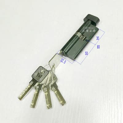 wkładka zamka, 1 szt. Niestandardowy cylinder otwarty zamek okienny drzwi salon uchwyt dostosowany mosiężny klucz bębenkowy zamek)(80mm)