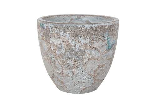 Vaso per piante in gres blu, bianco, antracite, nero, 23 cm - 37 cm, resistente al gelo (Lava Earth, 37 cm x 34 cm)