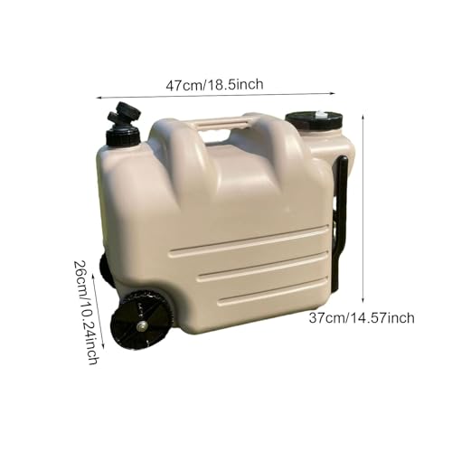 Pichet de stockage d'eau de camping de 15L avec robinet et roulettes robustes