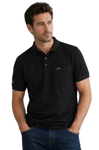 Image of Men Regular fit Polo Neck Front Pocket ||Pocket Embroidery Casual Wear||Half Sleeve Side on Sleeve Embroidery|| Button Closer t Shirt for Men