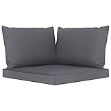  Tidyard Lot de 3 coussins, rembourrés, pour canapé, palette, angulaire, assise, dossier, extérieur, anthracite, 60 x 60 x 60 x 6 cm, coussin rembourré pour chaise, coussin carré, coussin d\'extérieur