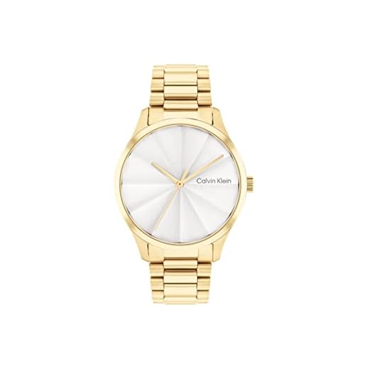 Calvin Klein Reloj Analógico de Cuarzo Unisex con Correa en Acero Inoxidable Dorado - 25200232