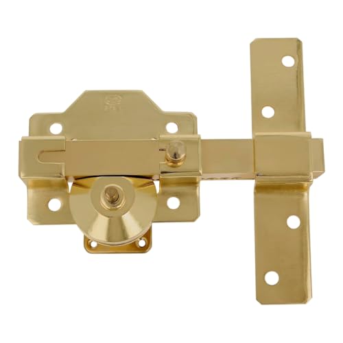 Amig - Cerrojo de Seguridad con Cilindro Redondo – Alta Resistencia a Extracción – Incluye 5 Llaves – 153 x 88 mm - Cerradura de Sobreponer - Acero - Cilindro 50 mm - Dorado