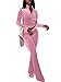 qfmqkpi Women Velour Full Sleeve Zip-Up Cropped Jackets and Straight Bell Bottom Pants Winter Outfits All Pink XS