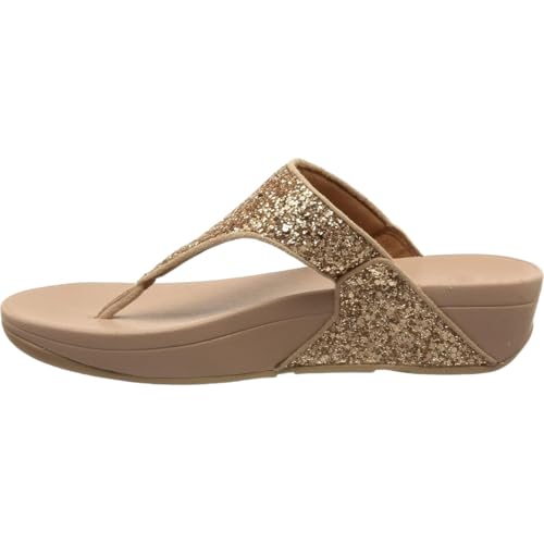 FitFlop Lulu Glitter Toe-Thongs, Color: Rose Gold, Size: 9 (X03-323-070)
