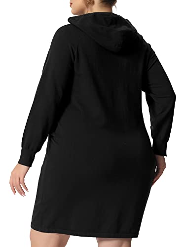 Image of Agnes Orinda Plus Size Hoodie Sweater Dress for Women Long Sleeve Pullover Fall Mini Bodycon Sweatshirt Dresses