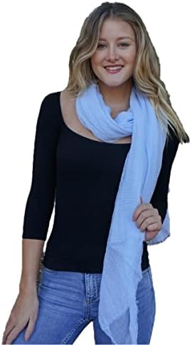 OllieByBeebz Cotton Scarf Shawl | Hijab Wrap | All Seasons Fashion | Soft Scarves for Women and Men | Lightweight Semi Crinkly