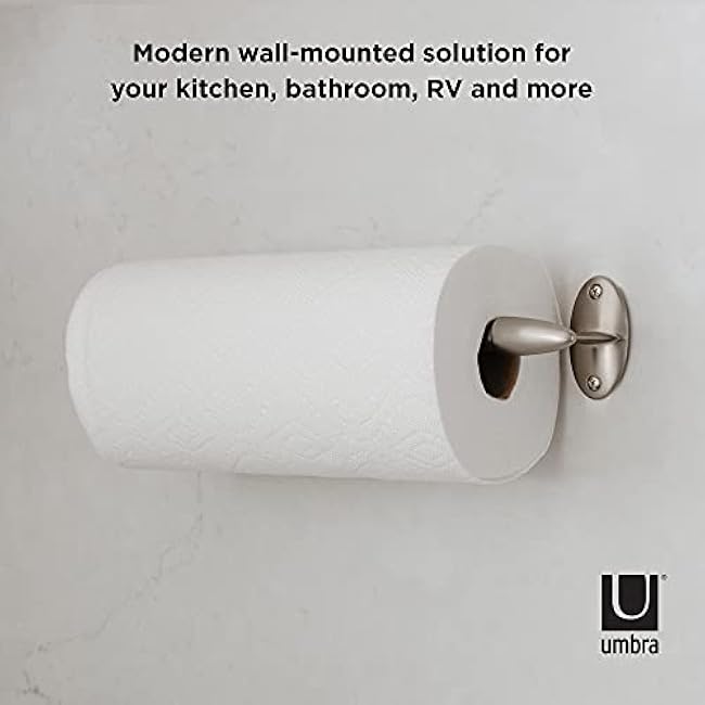 Umbra Stream Metal Wall Mount Paper Towel Holder ¨C Sleek Paper Towel Holder Great for the Kitchen