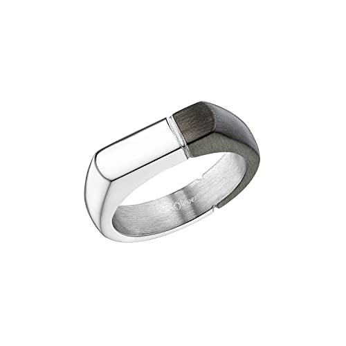 Bague acier inoxydable s.Oliver 2033972 anneau masculin noir mat de haute qualité
