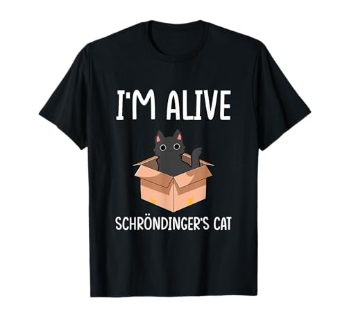 Gato de Schrödinger Dead Alive Impreso en Ambos Lados Física Camiseta