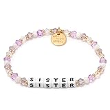 Little Words Project Sister Bracelet, The Original Word Bracelet, Made with Colorful Beads and Plated Brass Hardware, Handcrafted Design & Positive Message, Size L/XL