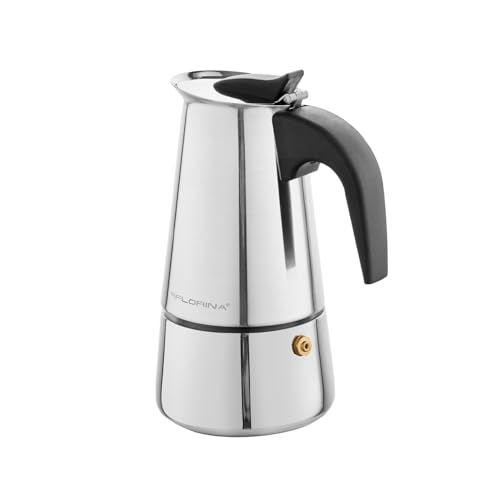 FLORINA Edelstahl Espressokocher 4 Tassen (200 ml) I Herdplatten...