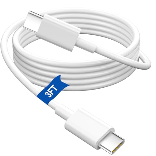 3FT USB C to USB C Charger Cable for Google Pixel Fast Charging,45W White USB Type-C Power Charging Cord for Pixel 10a 10 9 Pro XL 9a 8a 8 Pro 7a,for iPhone 17 16 Pro Max/Samsung S26 S25 S24 Z Fold 7
