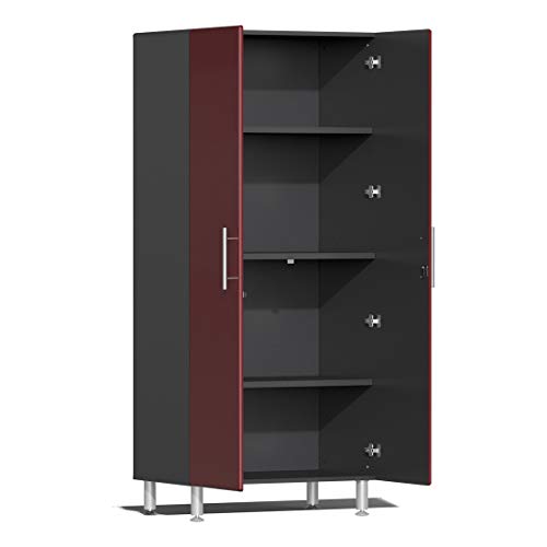 Ulti-MATE UG22051R 5-Piece Garage Cabinet Kit with Channeled Worktop in Ruby Red Metallic