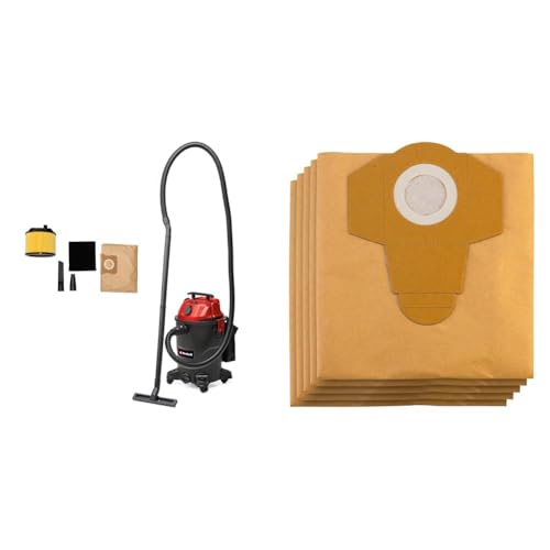 Einhell Nass-Trockensauger TC-VC 1930 A (1.500 Watt, 190 mbar Saugleistung, Automatiksteckdose, 30 L Auffangbehälter, Tragegriff, inkl. Düsen, Filter und 6x Schmutzfangsack)