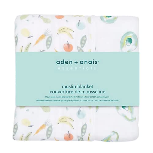 Image of aden + anais Essentials Dream Blanket, Muslin Baby Blankets for Girls & Boys, Ideal Lightweight Newborn Nursery & Crib Blanket, Shower & Registry Gift, Farm to Table