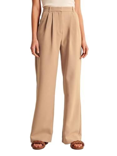 Image of FNOCKS Women's High-Waist Pleated Wide-Leg Trousers