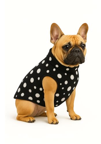 Image of The Pets Company Dog Winter Coat Jacket, Cloth, Windproof, Light Weight, Washable, Ultra Warm Thick Fleece Lined Dog Vest for Cold Weather Protection, (Polka Black Cherry, Small - Med - 16 Inch)