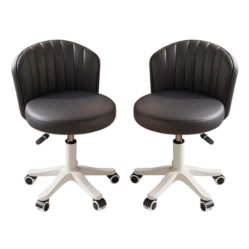 Taburete giratorio ajustable sin brazos, altura ajustable para escritorio y uso cosmético, perfecto para el hogar, salón y oficina, solución de asiento cómoda y elegante