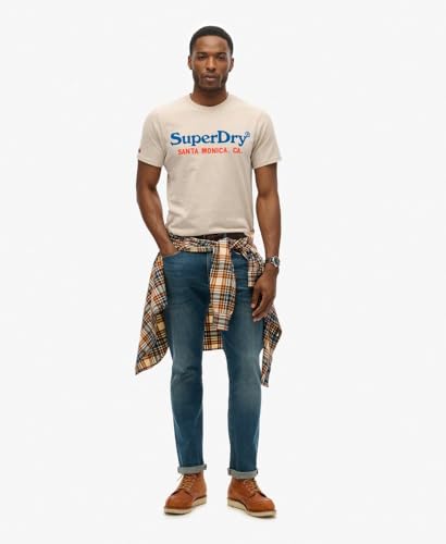 Superdry Para Hombre. M1011894A Camiseta Con Logotipo Venue Duo Beige (Xxl), Casual, AlgodóN, Manga Corta - 2