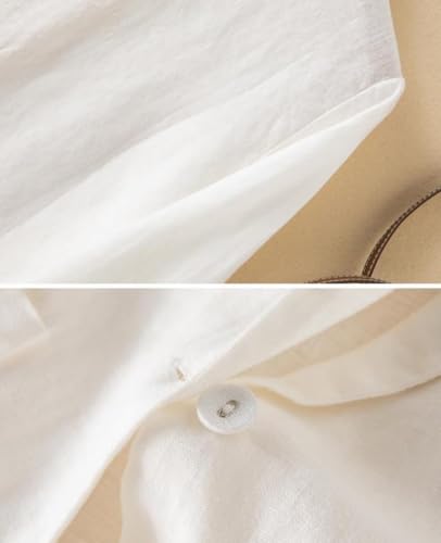 Women's Linen Blazer Long Sleeves Lightweight Jackets Button Lapel 2025 Casual Slim Spring Summer Suit4