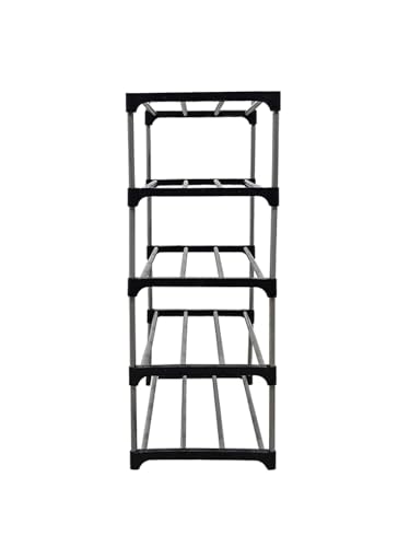 Image of 5 Tier Shoe Rack Sturdy Shoe Organizer for 15+ Pairs,Space-Saving Storage for Entryway & Closet Shoe Rack Modern Shoe Stand with Open Shelves, Ideal for Bedroom & Hallway Stackable