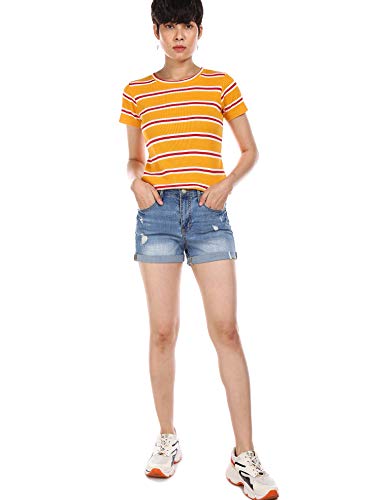 Image of SUGR Basics Women's Striped Regular Fit T-Shirt