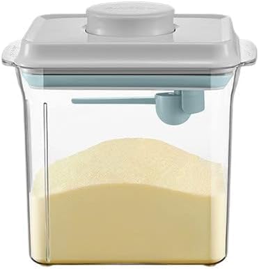 ミルクボトル 粉ミルク フォーミュラ ディスペンサー 密閉容器 スクレーパー付き (B,1000ml 300g) (1700ml600g,A)