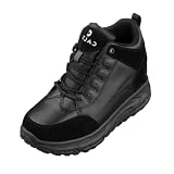 CALTO Chaussures montantes invisibles pour homme - Chaussures de randonnée à lacets - 10,2 cm plus hautes, Noir , 42 1/3 EU