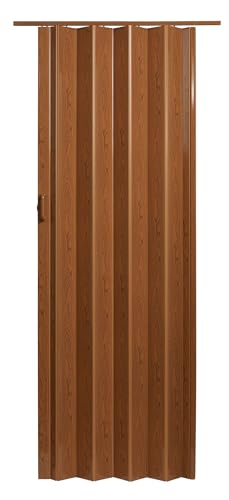 LTL Home Products Homestyle 36 x 80 Inch Plaza Pecan Vinyl Interior Folding Accordion Door with Simple Installation and Hardware Included