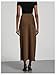 SHENHE Women's Satin Maxi Skirts High Waisted A Line Long Skirts Elegant Office Skirts Coffee Brown Medium