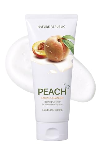 Nature Republic Fresh Herb Peach cleansing foam Hydration & Moisturizing daily Makeup Remover,...