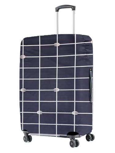Image of Cortina Geometry Design Travel Suitcase Eco-Friendly Cover | Small | Fits 18-22 Inch Luggage | Polyester-Spandex | 55cm (20 inches) | Luggage Protectors | Anti Scratch /Dust | Pack of 1 | Grey