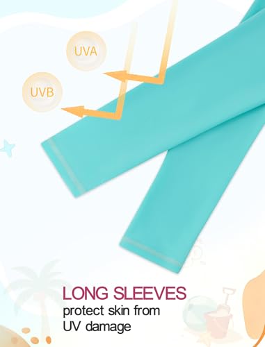 Seanrui Girls Swimsuit Long Sleeve Swim Shirt 3 Piece Rash Guard for Girls Bathing Suit with Boyshorts