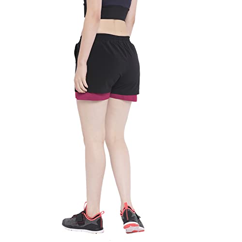 Image of CHKOKKO Gym Shorts for Women Workout Sports Running Quick Dry Fit Double Layer Inner Compression with Pockets Breathable Lightweight Wear