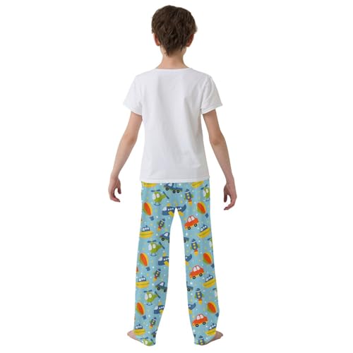 ZZXXB Aircraft Rocket Boys Long Pants Soft Trousers Elastic Waist Kids Lounge Bottoms with Pockets S-XL3
