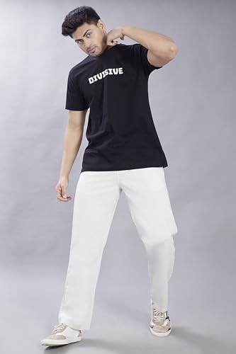 Image of DIVISIVE Men's Relaxed Fit Front Pleated Cotton Linen Blend Trousers