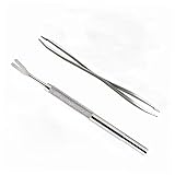 INOOMP 2個不锈钢除虫叉 ペット用ダニ除去ツール キャット ドッグ用 軽量