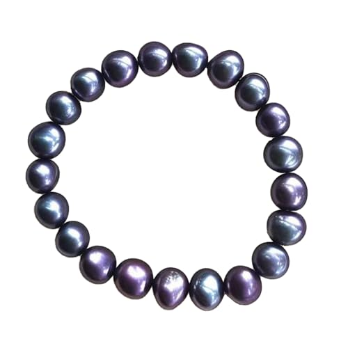 Image of Cultured Freshwater Bracelet Real Pearl Baroque Stretch 7 Inch, 8-9 mm For Women Girls Mother Gift