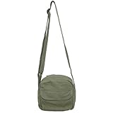 GOQUFOY Canvas Small Crossbody Bags for Women Men Green Shoulder Purses with Zipper Pockets Summer Cute Mini Tote Women's Handbags Cell Phone Purse Casual Lightweight Everyday Messenger Bag Travel