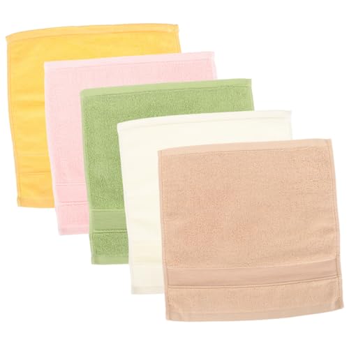 Lot de 5 serviettes carrées en coton pour le visage et la salive de bébé