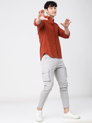 Image of Highlander Men's Tapered Fit Cargo Trousers| Stylish & Comfortable for Casual, Travel & Active Wear | Trouser for Men | Men Trousersn