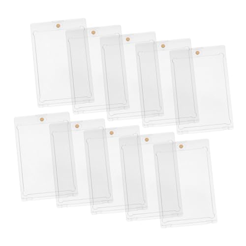 HOMOBABE 10 Piezas Porta tarjetas protector Titulares casos pantalla de tarjeta de béisbol mostrar caja de tarjeta magnética vitrina de tarjetas graduadas mangas de cartas pd plastico duro