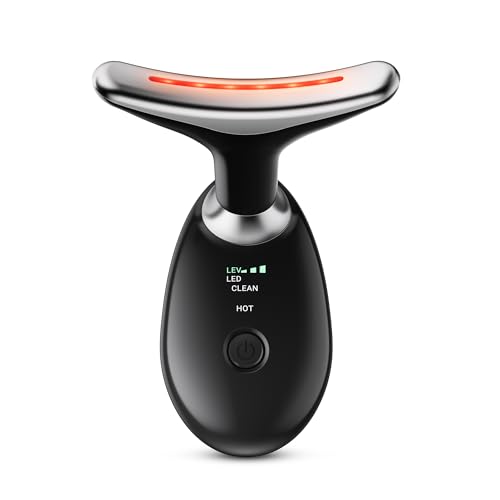 cocobeen Herramienta de cara y cuello para el cuidado de la piel, dispositivo eléctrico de elevación facial para eliminar arrugas, color negro