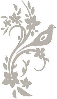 Flower & Bird Etch Effect Frosted Vinyl Window Sticker