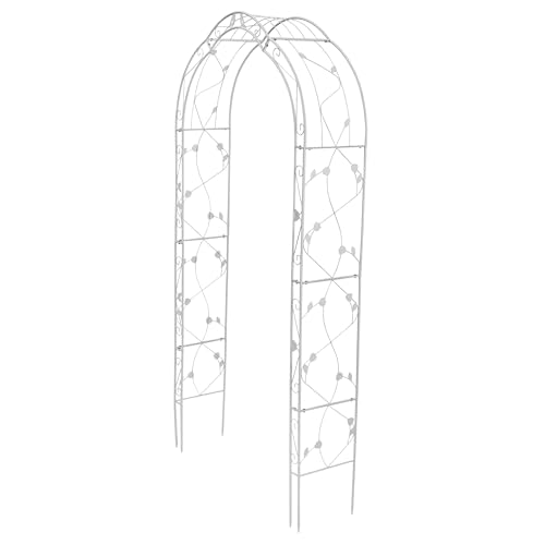HAFIX Rosenbogen - Marseille - für Garten. Rosenspalier aus pulverbeschichtetem Metall. Rank Hilfe für Kletterpflanzen Torbogen Rosenrankenhilfe Gartenbogen wetterfest & freistehend 250x130x39cm weiß.