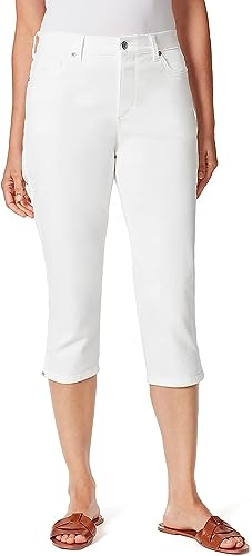 Gloria Vanderbilt Womens Amanda Capri, White, Size 14
