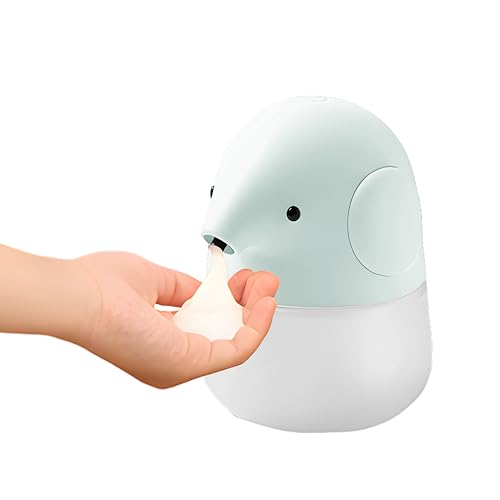 Dispenser automatico di sapone, dispenser di sapone senza contatto a mani libere, dispenser di schiuma ricaricabile per bambini, bagno, cucina, ufficio, hotel e commerciale, 300 ml, blu (verde)